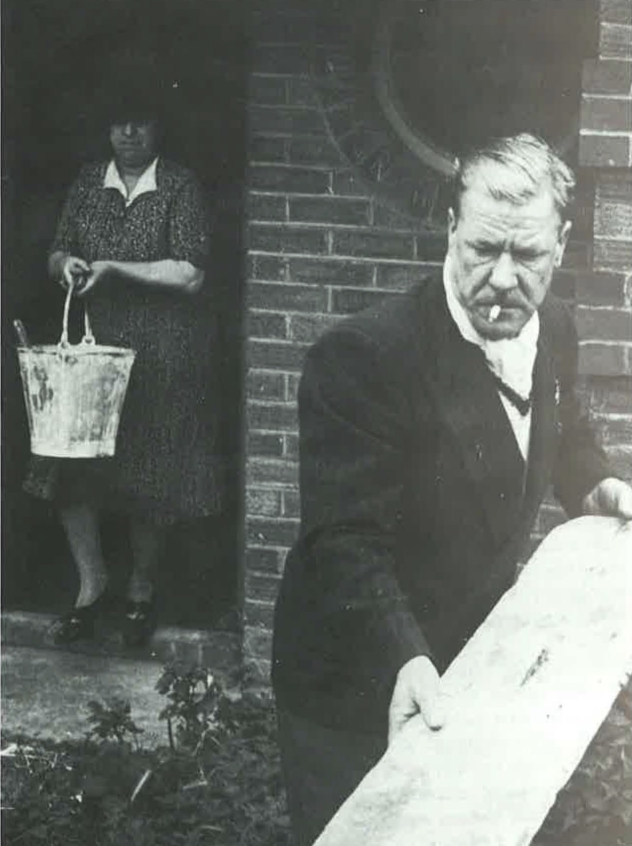 Harriet Cowley helping squat a house and get in ready to rehouse a homeless family (source: QueenSpark Books)
